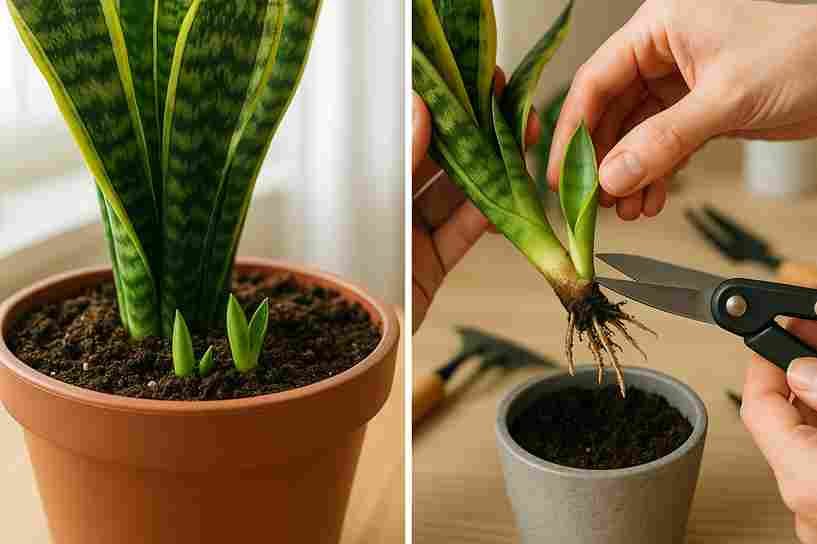 Umorni ste od kupovine novih svekrvinih jezika svaki put kad želite proširiti svoju unutrašnju džunglu? Dobre vijesti—ne morate. Uz prave tehnike, možete natjerati svoju postojeću Sansevieriju (poznatu i kao svekrvin jezik) da proizvede mlade biljke (pupove), što vam daje beskonačnu zalihu zelenila, sve iz jedne matične biljke. U ovom članku ćete saznati tačno kako potaknuti stvaranje pupova, koje uslove svekrvin jezik treba da bi se razmnožio, i kako se brinuti za mlade biljke kada se pojave. Šta su pupovi svekrvinog jezika? Prije nego počnemo, razjasnimo pojam. Pupovi su male, mlade biljke koje izbijaju iz korijena ili rizoma matične biljke. Oni su genetski identični majci i mogu samostalno rasti u punu biljku nakon odvajanja. Ako tvoj svekrvin jezik ne proizvodi pupove sam od sebe—ne brini, možeš ga potaknuti pametnim trikovima. Šta pokreće rast pupova kod svekrvinog jezika? U prirodi, svekrvin jezik se razmnožava prirodno kada je blago pod stresom ili kada uslovi oponašaju kraj vegetacijskog ciklusa. Da biste ga natjerali na proizvodnju pupova, morate kombinirati blagi stres, dovoljno svjetlosti i odgovarajuću ishranu. Ključni faktori: Zdravlje rizoma Dostupnost prostora Izloženost svjetlu Raspored zalijevanja i đubrenja Temperatura i veličina saksije Korak po korak: Kako natjerati svekrvin jezik da proizvede pupove 1. Odaberite zrelu, zdravu biljku Mlade ili slabe biljke neće praviti pupove. Izaberite dobro razvijenu biljku sa čvrstim, uspravnim listovima i jakim korijenjem. 💡 Biljke stare najmanje 1–2 godine češće prave pupove. 2. Presadite u malo veću saksiju Svekrvin jezik voli tijesne saksije, ali kad postane previše zbijen, prestaje da proizvodi pupove. Prebacivanje u saksiju 1–2 cm širu od trenutne daje rizomima prostor da rastu u stranu—gdje pupovi obično izbijaju. Obavezno koristite saksiju s rupama za drenažu. 3. Koristite laganu, propusnu zemlju Svekrvin jezik ne voli mokre korijene. Idealna mješavina: 2 dijela zemlje za kaktuse/sukulente 1 dio perlita ili plovućca (Opcionalno) malo krupnog pijeska Cilj je da zemlja bude prozračna i laka. 4. Dajte više svjetla nego što mislite Iako može preživjeti u slaboj svjetlosti, za proizvodnju pupova treba jako, indirektno svjetlo. Najbolje mjesto: blizu južnog ili zapadnog prozora, 4–6 sati svjetla dnevno. Ako je unutra tamno, dodajte grow light. 5. Podrežite i prorijedite (moćna opcija) Uklanjanje nekoliko listova majke biljke podstiče novi rast i pupove. Ovo oponaša stres iz prirode i šalje signal za razmnožavanje. Koristite sterilne makaze i odrežite 1–2 vanjska lista pri bazi. 6. Hranite umjereno Blago prihranjivanje razrijeđenim balansiranim đubrivom (npr. 10-10-10) svakih 4–6 sedmica tokom proljeća i ljeta podstiče rast pupova. ⚠️ Ne pretjerujte—previše hranjiva može spaliti korijen ili usporiti rast. 7. Zalijevajte duboko—pa pustite da se osuši Koristite metod "natopi i osuši": Zalijte dok voda ne procuri iz dna Pustite da se zemlja potpuno osuši prije ponovnog zalijevanja Ovaj ritam stimuliše rizome da šalju nove izdanke. 8. Održavajte toplinu Najbrže formiranje pupova dešava se između 21–32°C. Ako je hladnije, proces može stati. 9. Dijelite i "uznemirite" korijenje Svakih par godina izvadite biljku iz saksije, podijelite rizome i presadite. To često potakne nove pupove. 10. Strpljenje—pa množenje! U pravim uslovima, pupovi se često pojave u roku od 4–8 sedmica tokom vegetacijske sezone. Kad narastu 10 cm, možete ih odvojiti ili ostaviti da zgušnjavaju biljku. Kako odvojiti pupove svekrvinog jezika Izvadite biljku iz saksije Očistite zemlju i pronađite pupove na rizomima Oštrim sterilnim nožem odvojite pup s korijenom Ostavite rez da se suši 1–2 dana Posadite u malu saksiju s istom mješavinom zemlje Zalijte blago i stavite na svijetlo mjesto Savjeti za uspjeh Izbjegavajte prekomjerno zalijevanje—trulež ubija rizome brzo Povremeno rotirajte saksiju za ravnomjerno osvjetljenje Uklonite suhe listove da biljka troši energiju na nove izdanke Ne presađujte prečesto—vole stabilnost 💚 Zaključak: Kad naučite kako namjestiti prave uslove, svekrvin jezik može postati mala fabrika novih biljaka. Pupovi će izlaziti svake sezone, a vi više nikad nećete morati kupiti novu Sansevieriju. Možete ih poklanjati, prodavati ili jednostavno ispuniti svoj dom njihovom elegantnom, uspravnom ljepotom—sve iz samo jedne dobro njegovane biljke.