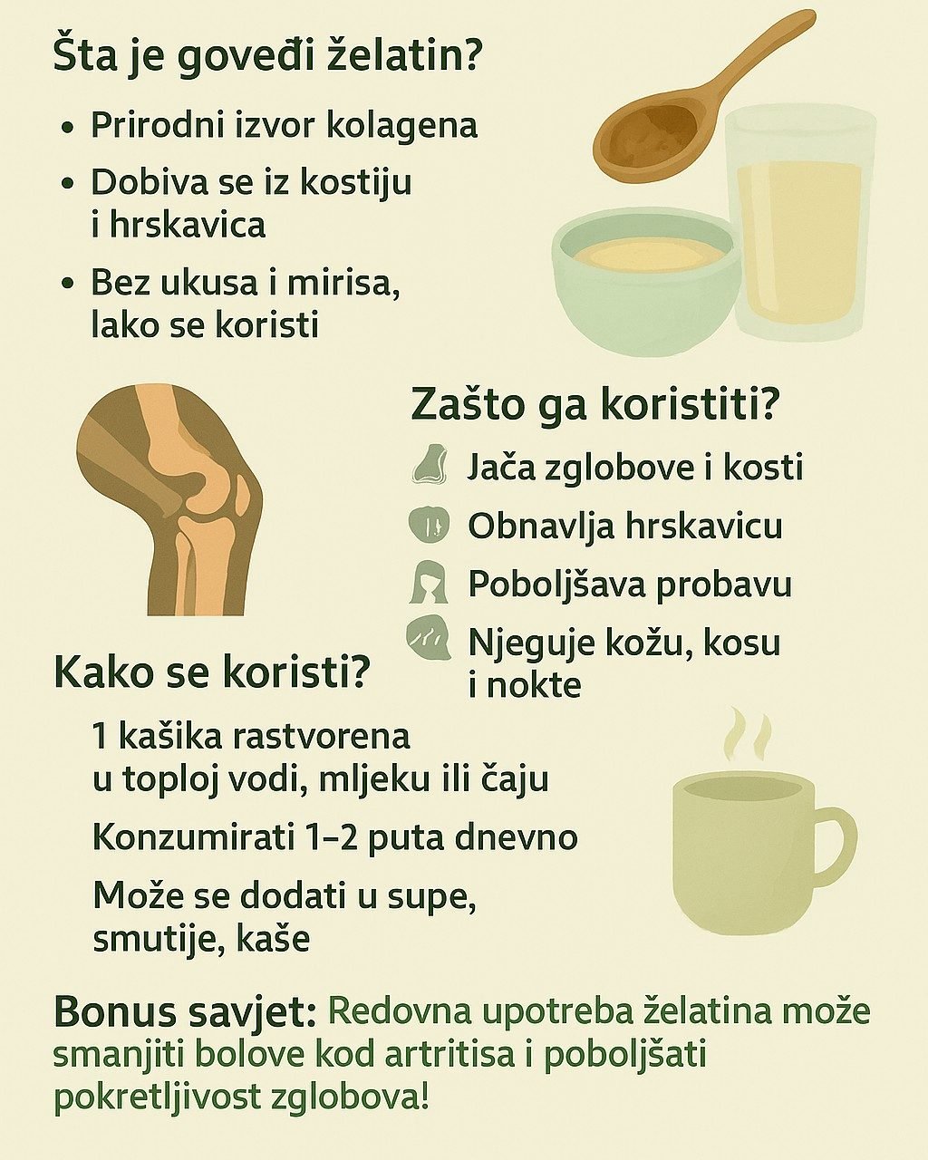 Goveđi želatin kako se konzumira i koliko se pije kao lijek